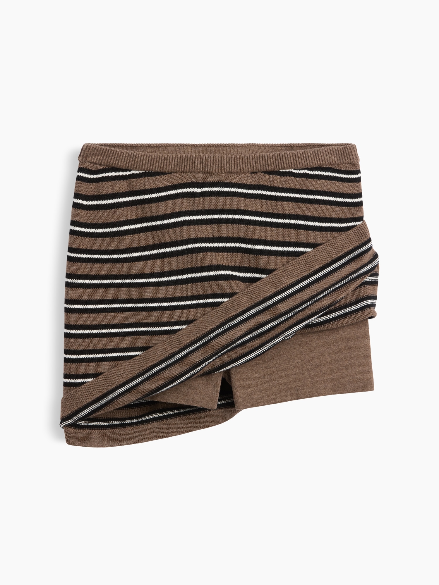 100% Cotton Stripe Mini Sweater Skort