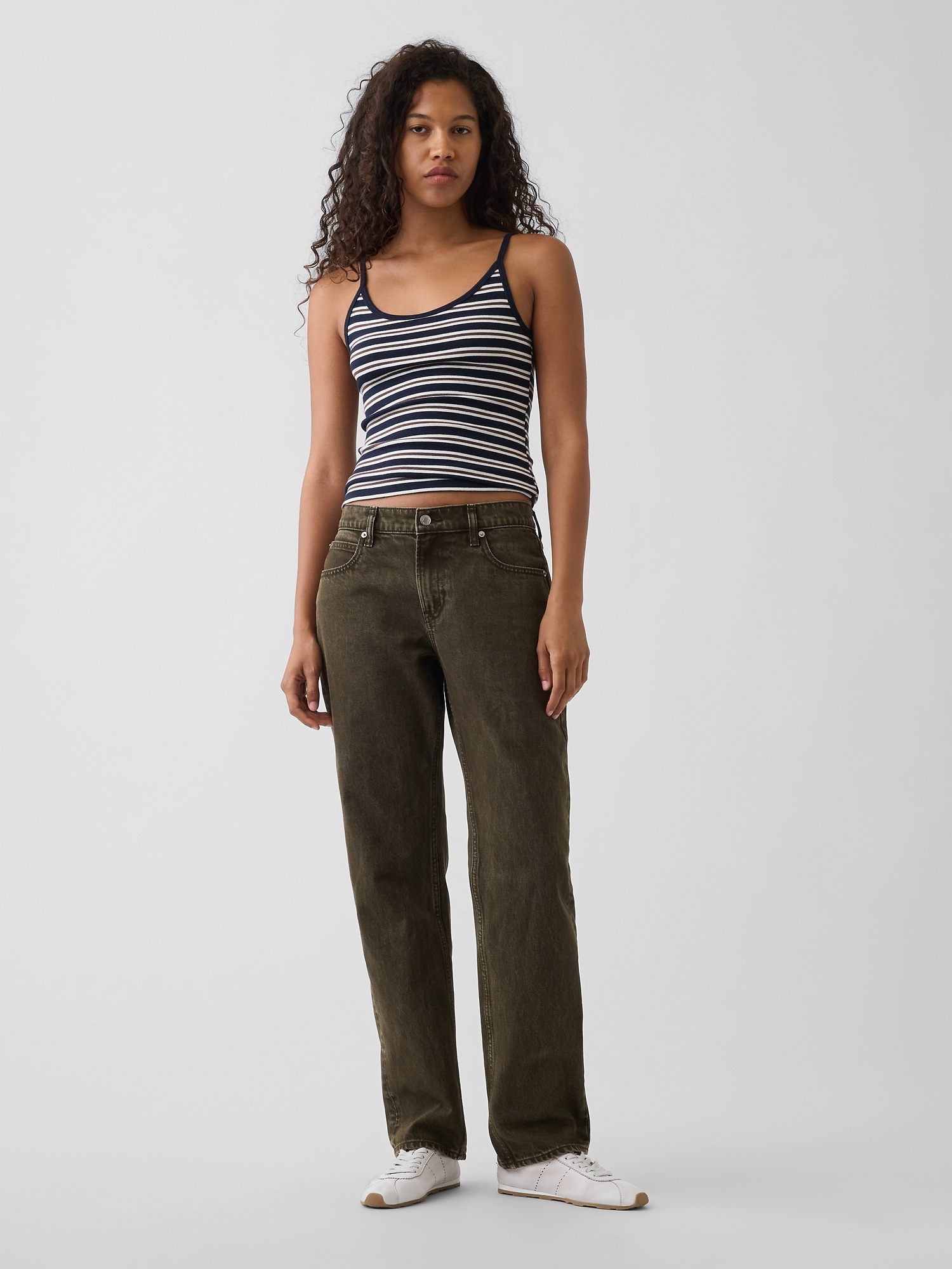 Женские джинсы Gap Mid Rise Straight Taper Jeans — фото 6
