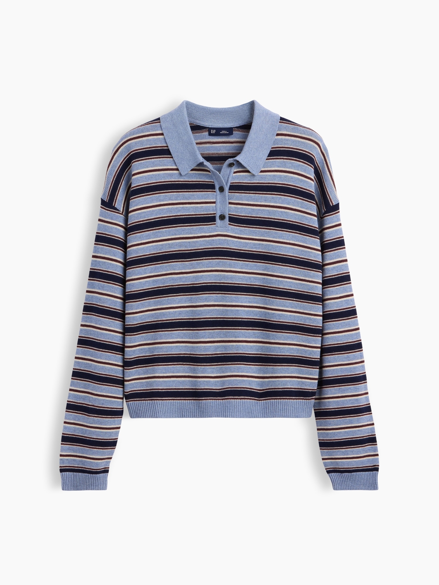 100% Cotton Relaxed Polo Sweater