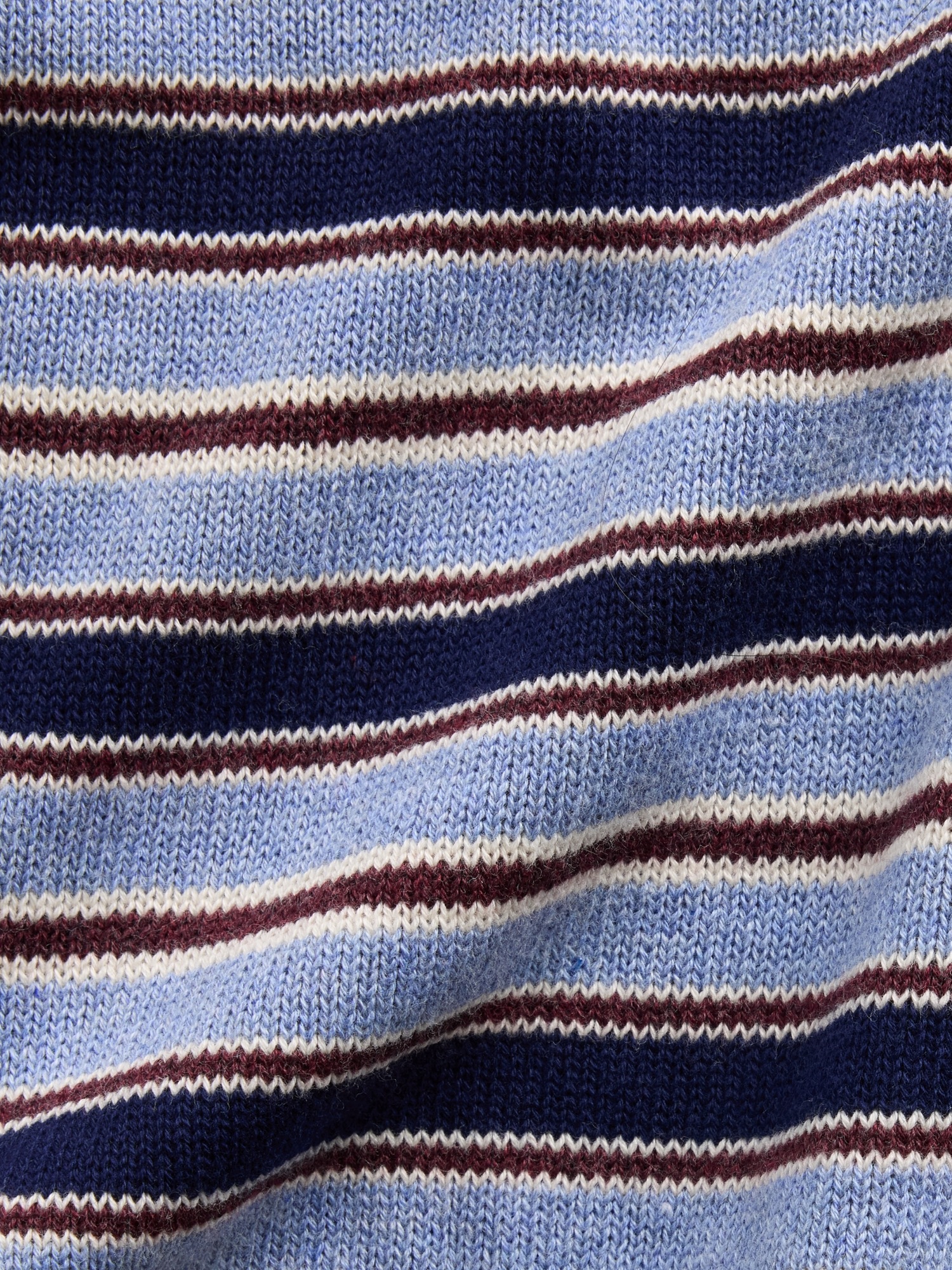 Женский свитер Gap 100% Cotton Relaxed Polo Sweater, цвет: Синий полосатый — фото 4
