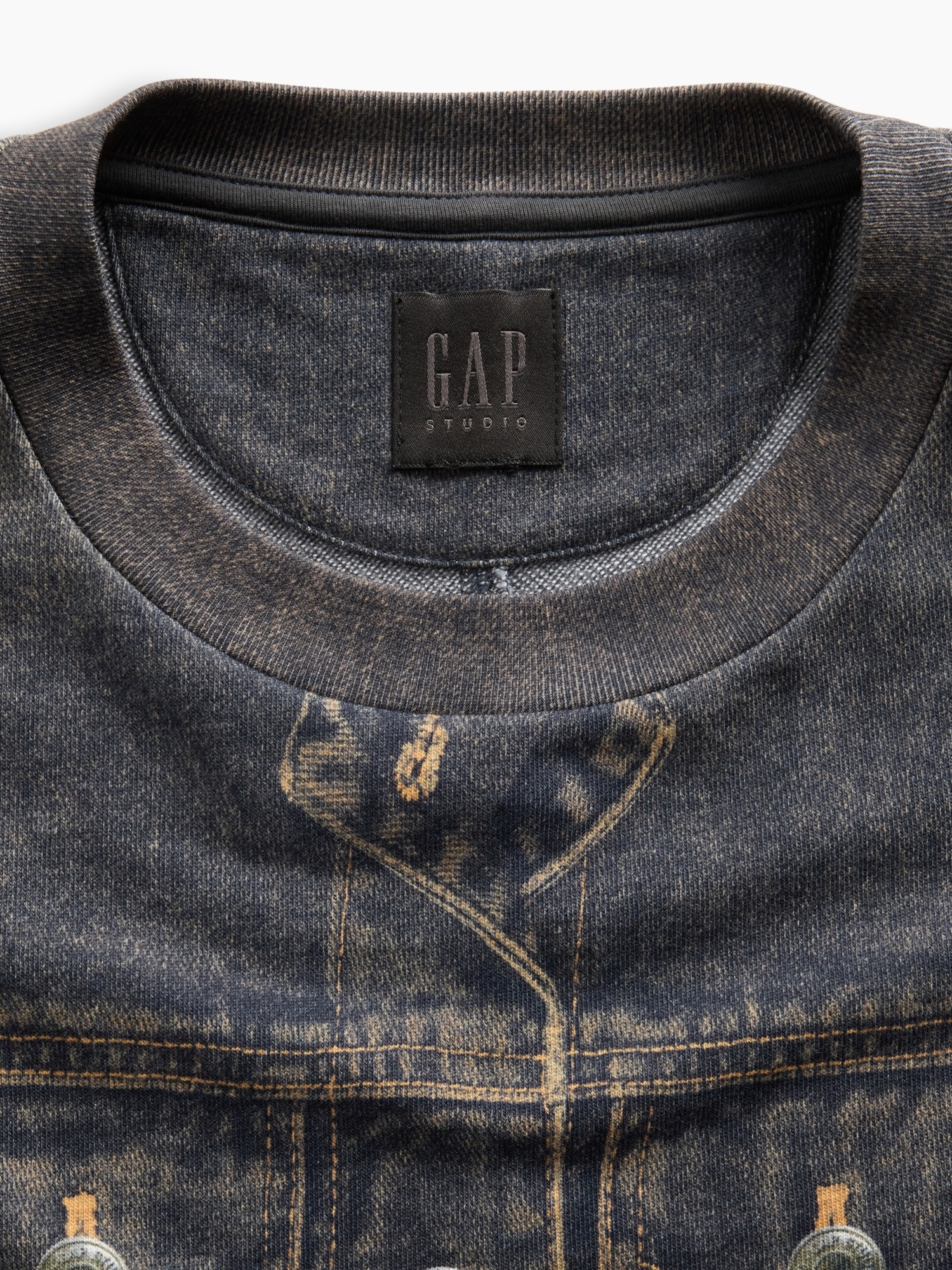 Женские платья Gap GapStudio Printed Denim Terry Dress — фото 6
