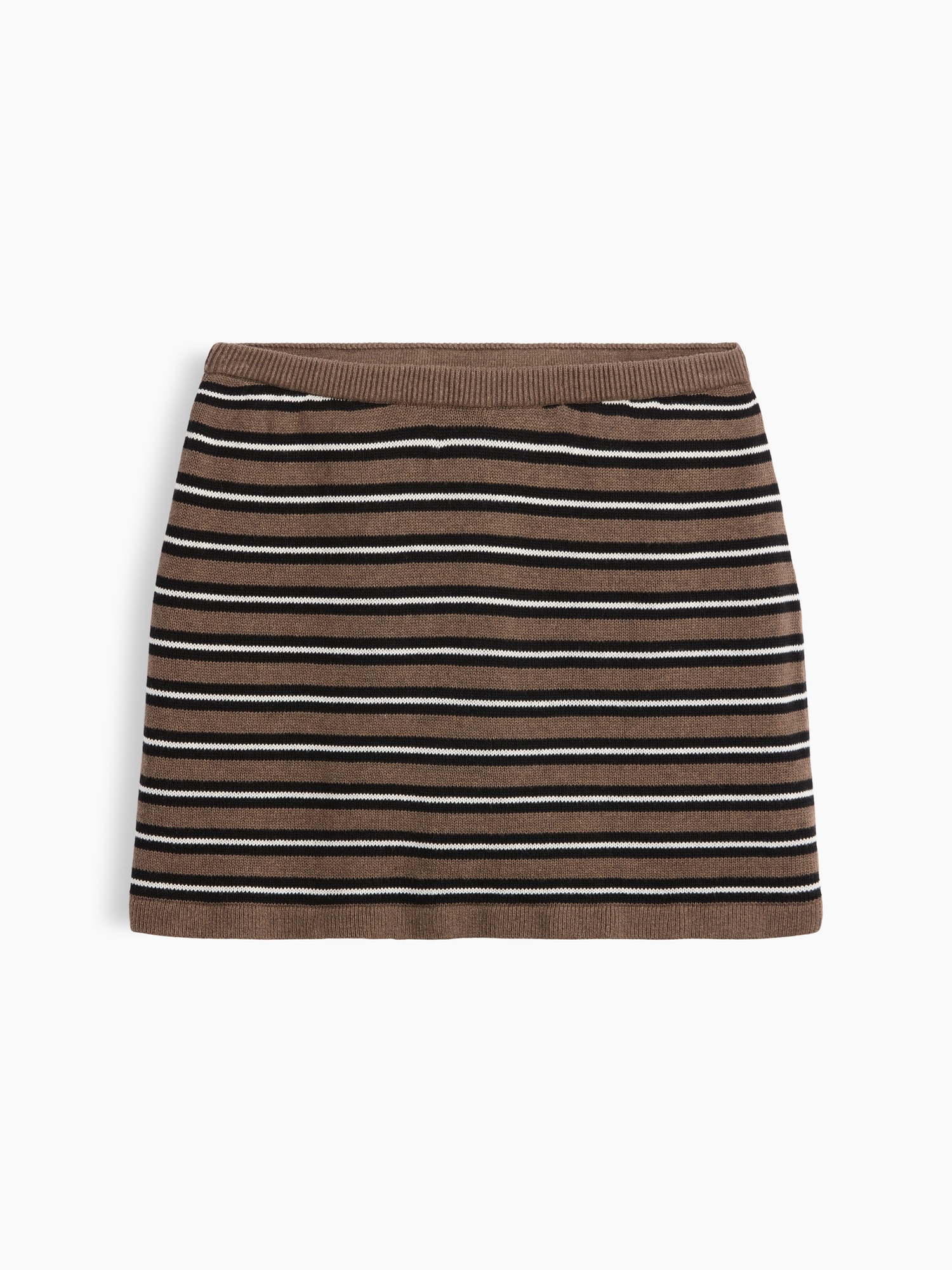 100% Cotton Stripe Mini Sweater Skort