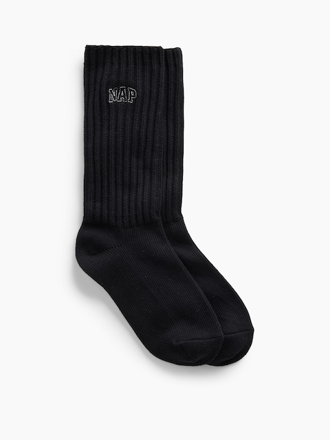 Nap Logo Slouchy Crew Socks