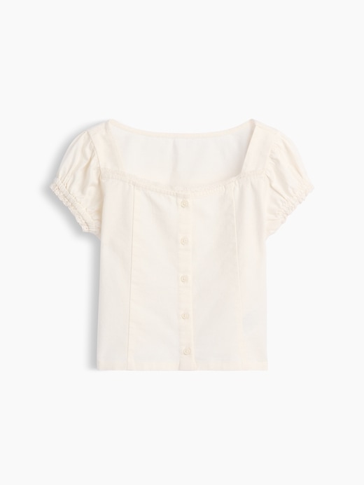 Image number 2 showing, Lace-Trim Button-Front Top