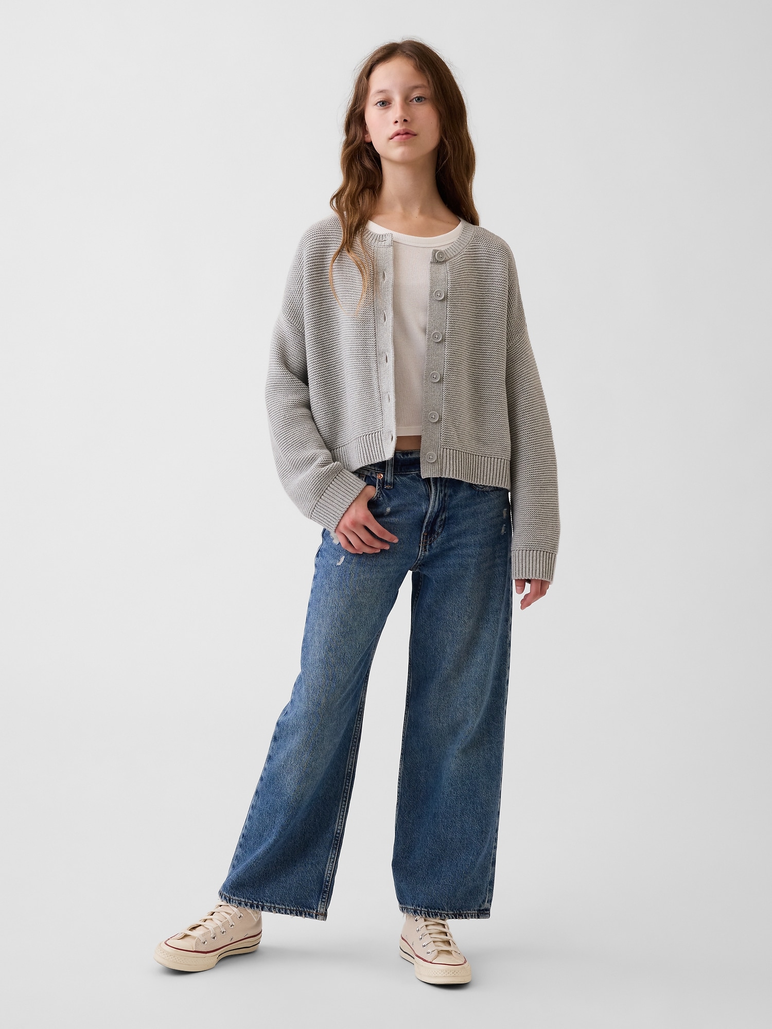 Kids Oversized Boxy Cardigan Sweater