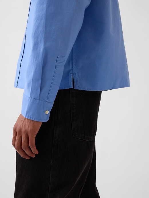 Image number 4 showing, Relaxed Crop Straight-Hem Oxford Shirt