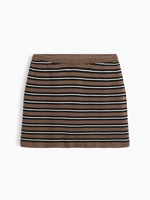 Image number 1 showing, 100% Cotton Stripe Mini Sweater Skort