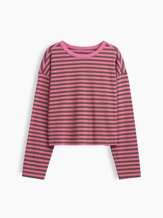 Image number 1 showing, Knit Oversized Crop T-Shirt