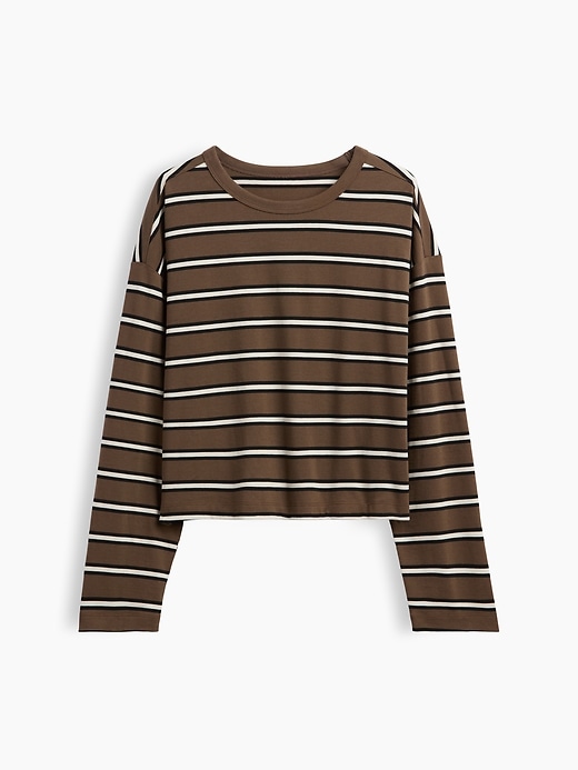Image number 1 showing, Knit Oversized Crop T-Shirt