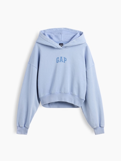 VintageSoft Crop Logo Hoodie