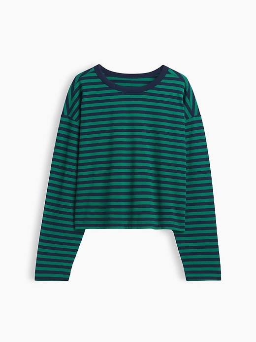 Image number 1 showing, Knit Oversized Crop T-Shirt