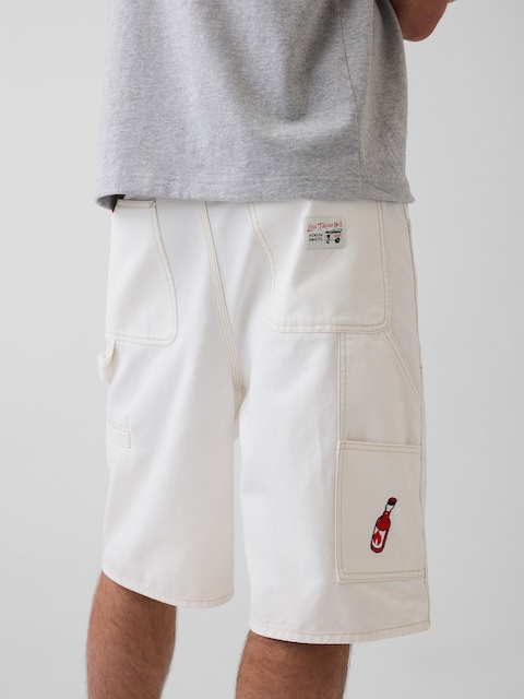 Adult Los Tacos No. 1 Canvas Denim Baggy Carpenter Shorts