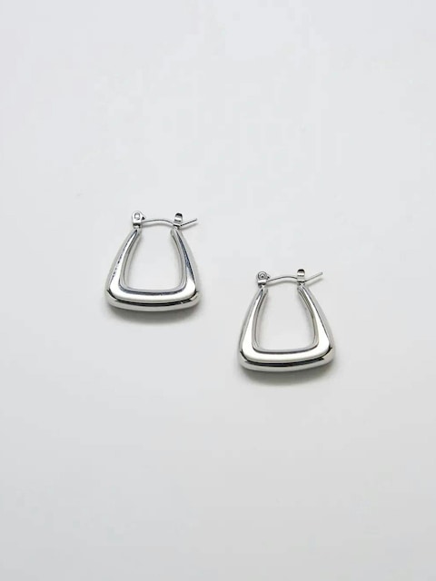 Admiral Row Silver Triangle Hoop Earrings