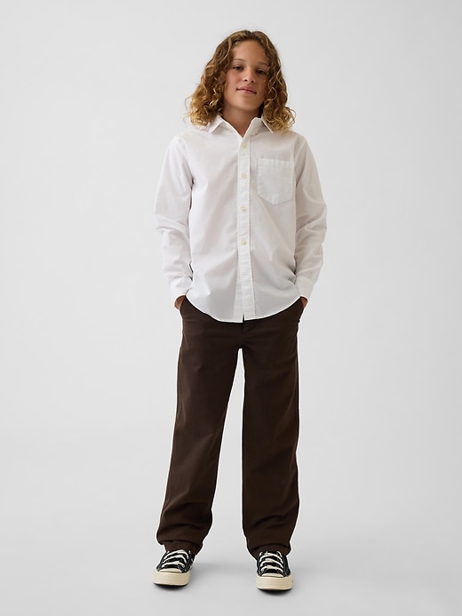 Image number 1 showing, Kids Modern Uniform Loose Khakis