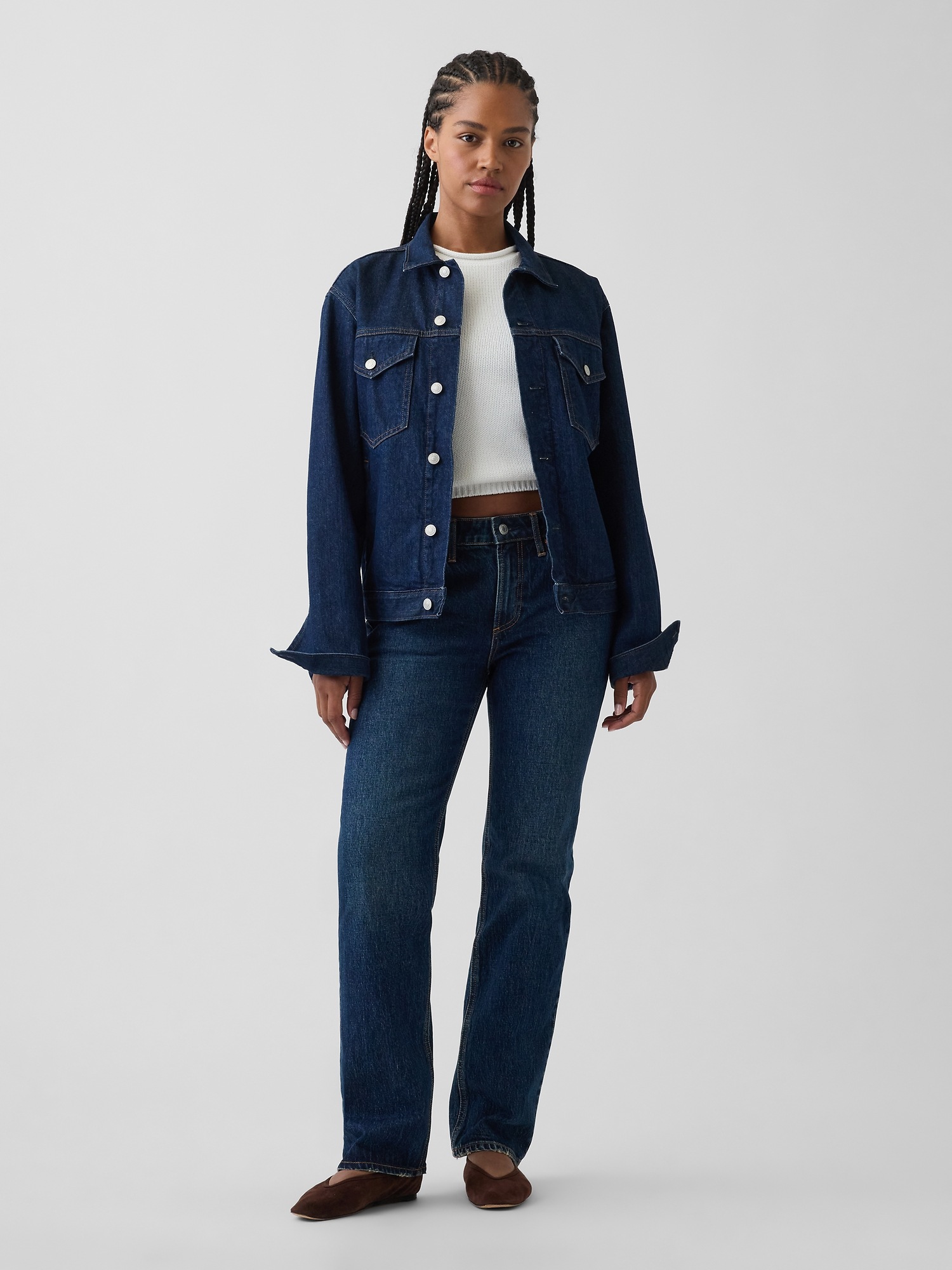 Женские джинсы Gap Curvy Mid Rise Relaxed Straight Jeans