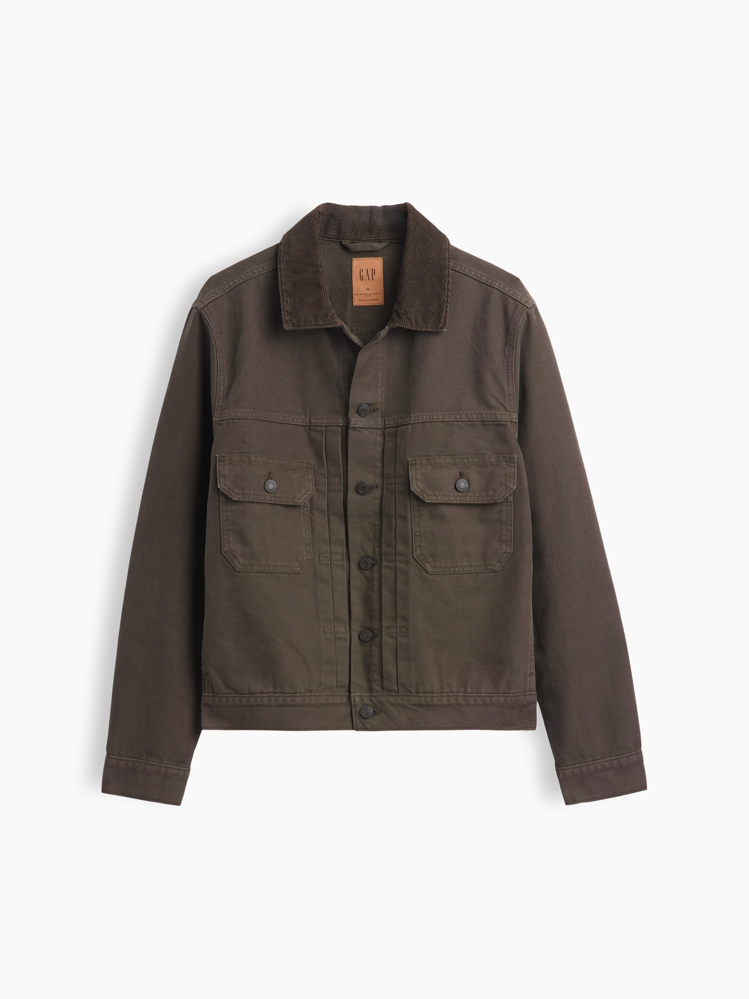Мужская куртка Gap Canvas Denim Trucker, цвет: Тёмный угольный серый — фото 5