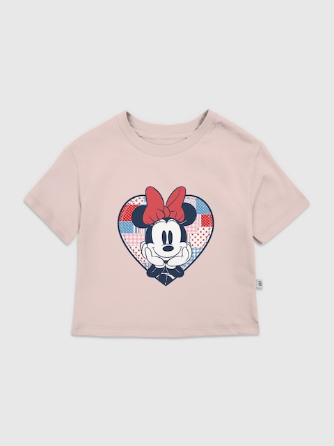 Toddler Minnie Mouse Patchwork Heart Graphic T-Shirt