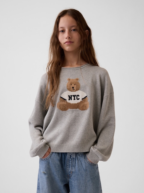 Kids 100% Cotton Oversized Rollneck Sweater