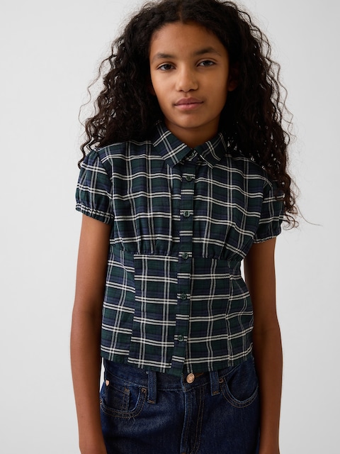 Kids Fitted Button-Front Top