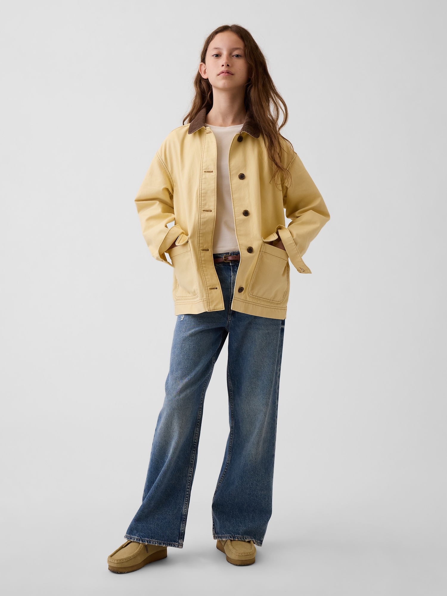 Детская куртка Gap свободного кроя в стиле barn, цвет: Жёлтый — фото 4