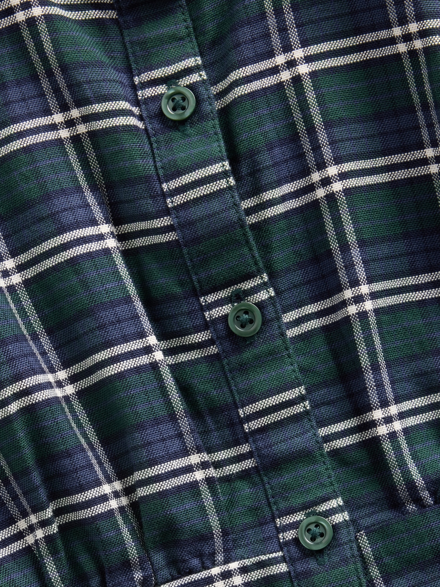 Детский топ Gap Fitted Button-Front Top, цвет: Зелёный синий клетчатый — фото 5