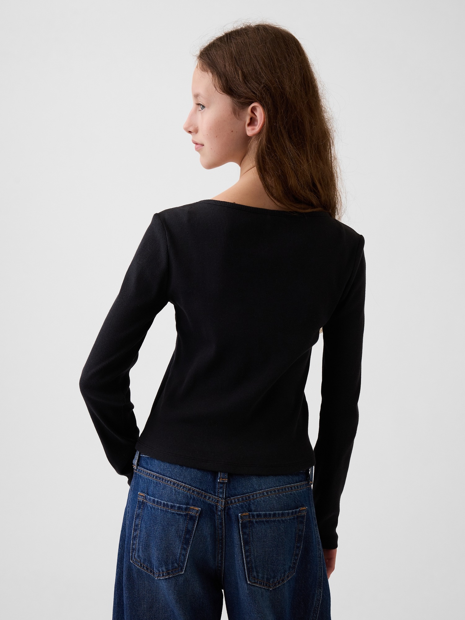 Детская футболка Gap Rib, цвет: Чёрный — фото 3