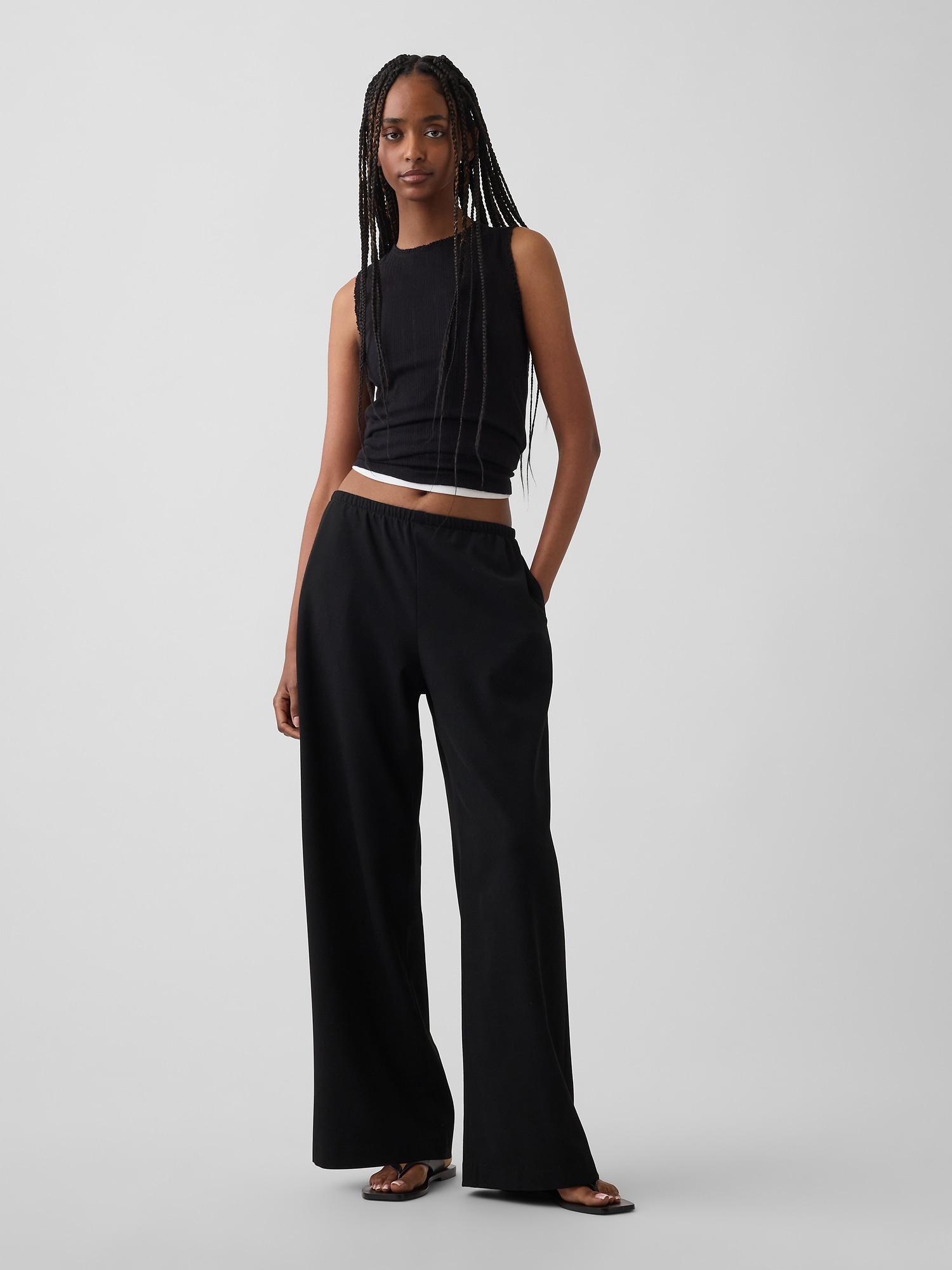 Gap Easy Wide-leg Pants In Black