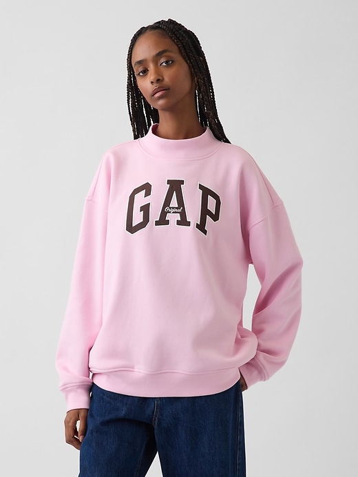 Image number 1 showing, VintageSoft Oversized Mockneck Logo Sweatshirt
