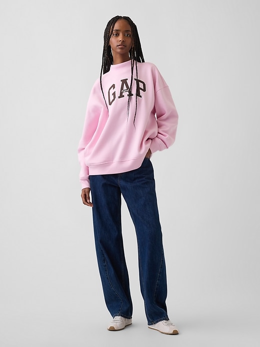 Image number 2 showing, VintageSoft Oversized Mockneck Logo Sweatshirt