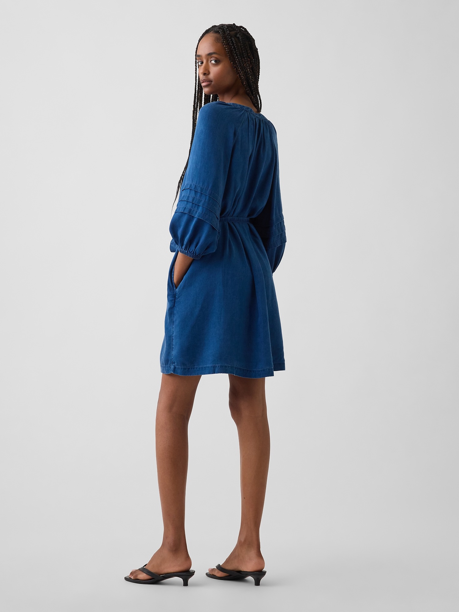 Gap Denim Tie-Waist Mini Shirtdress — фото 2