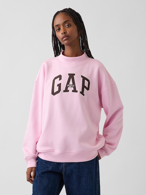 VintageSoft Oversized Mockneck Logo Sweatshirt