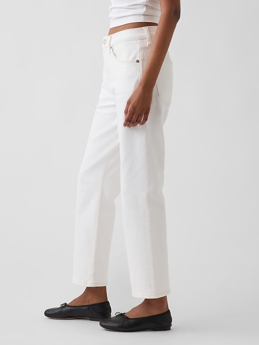 Image number 3 showing, Mid Rise Relaxed Flare Crop Jeans
