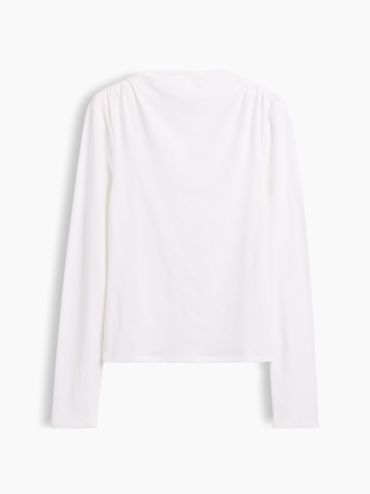 CloseKnit Jersey Funnel-Neck Ruched T-Shirt
