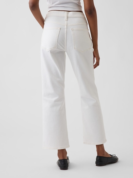 Image number 4 showing, Mid Rise Relaxed Flare Crop Jeans