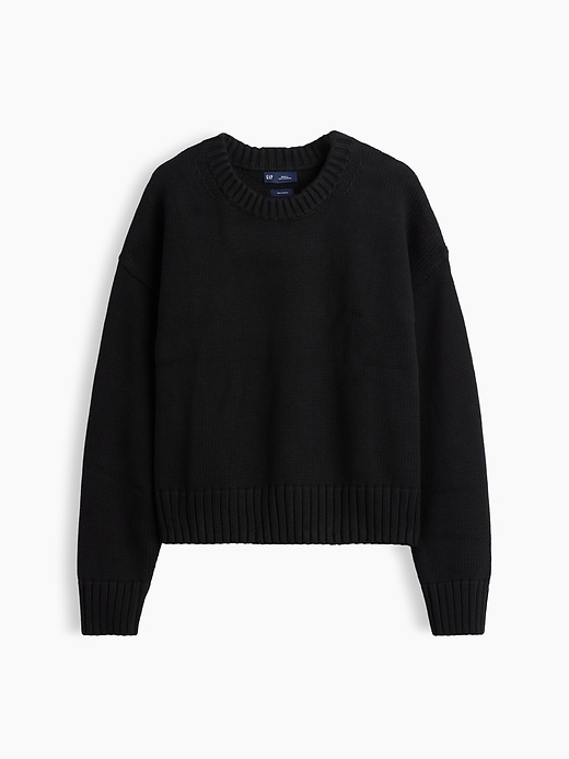 Image number 2 showing, 100% Cotton Oversized Crop Sweater