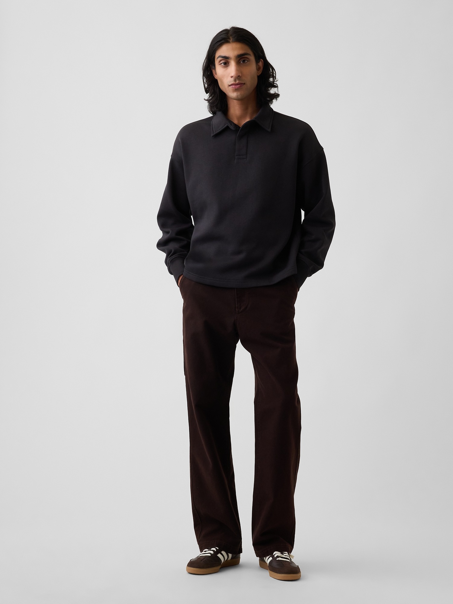 Мужские худи Gap VintageSoft Oversized Polo Sweatshirt — фото 2