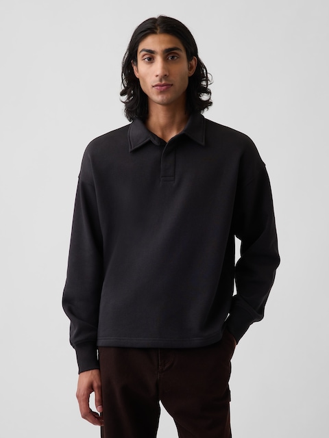 VintageSoft Oversized Polo Sweatshirt