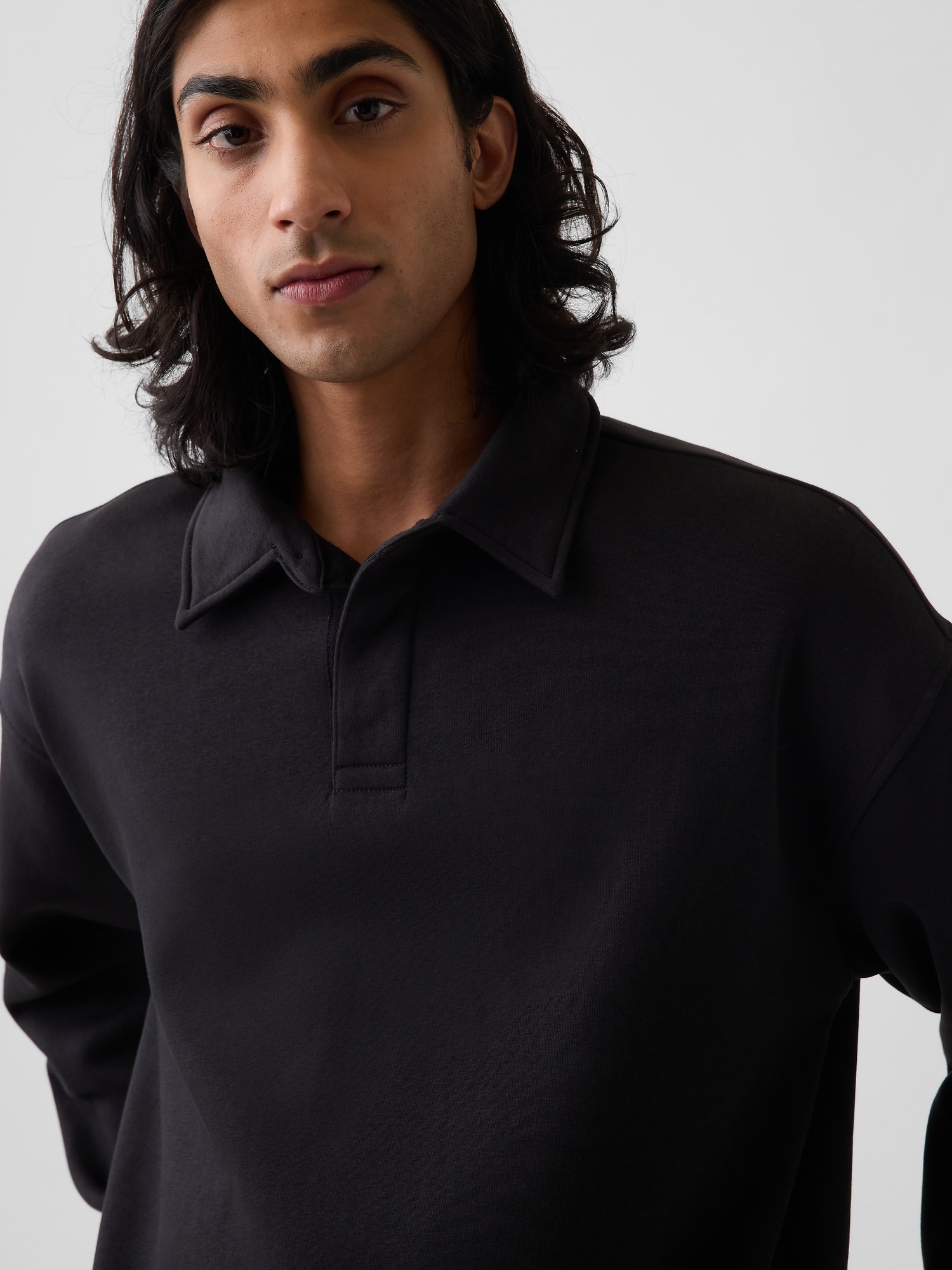 Мужские худи Gap VintageSoft Oversized Polo Sweatshirt — фото 4