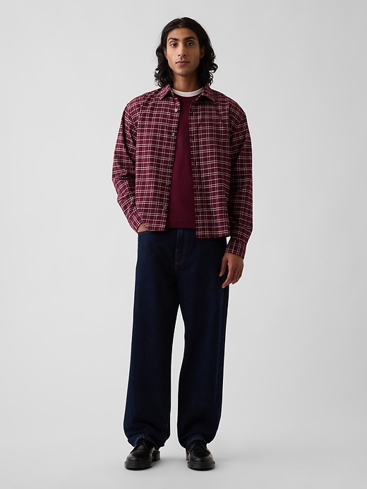 Image number 2 showing, Relaxed Crop Straight-Hem Oxford Shirt