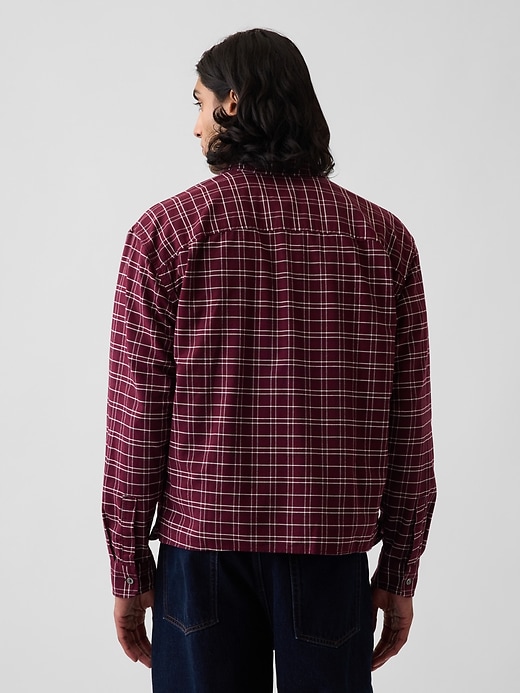 Image number 3 showing, Relaxed Crop Straight-Hem Oxford Shirt