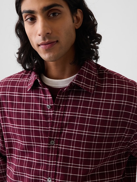 Image number 4 showing, Relaxed Crop Straight-Hem Oxford Shirt