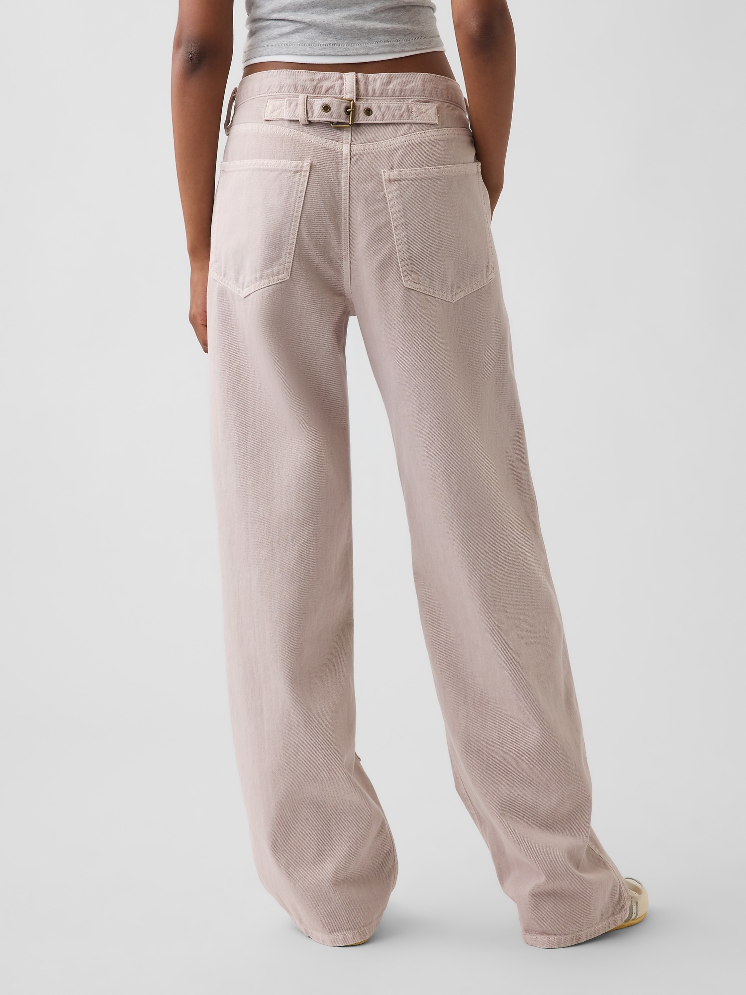 Женские брюки Gap Low Rise '90s Loose Double-Knee Carpenter, цвет: Бежевый — фото 4