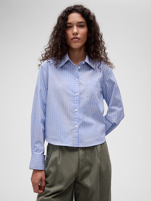 Gap Studio Poplin Crop Shirt