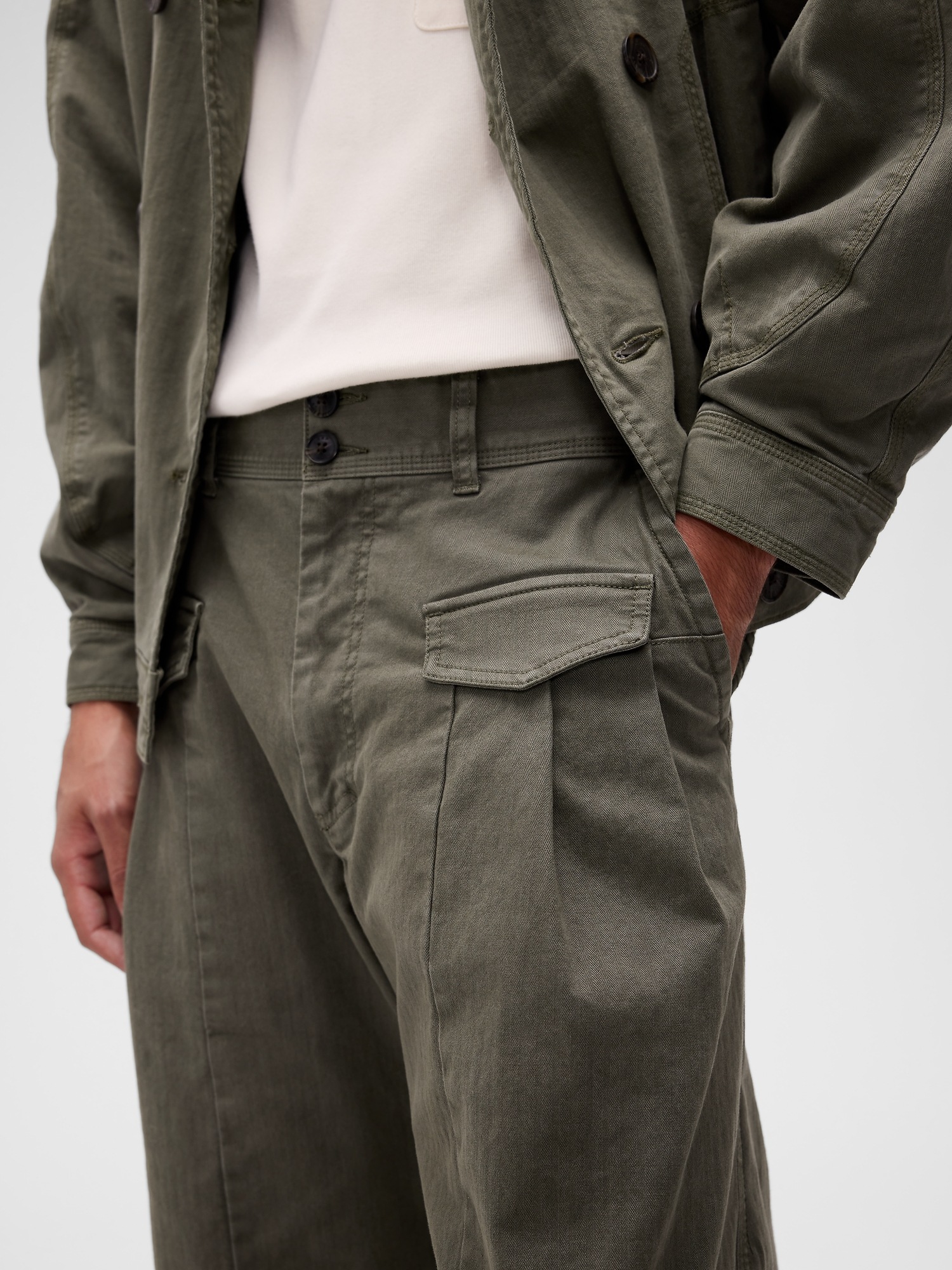 Мужские брюки Gap GapStudio Herringbone Baggy Pants — фото 5