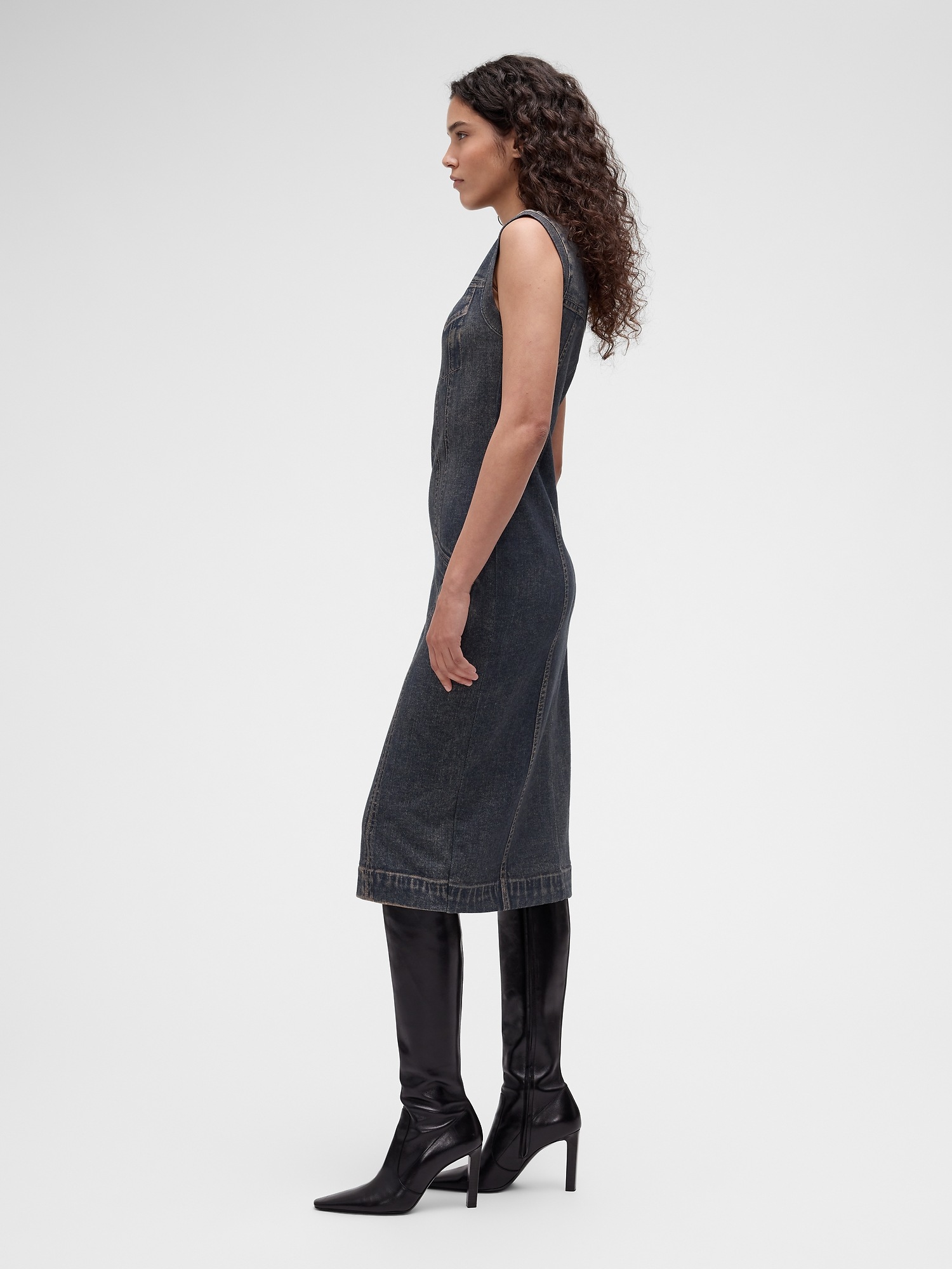 Женские платья Gap GapStudio Printed Denim Terry Dress — фото 2