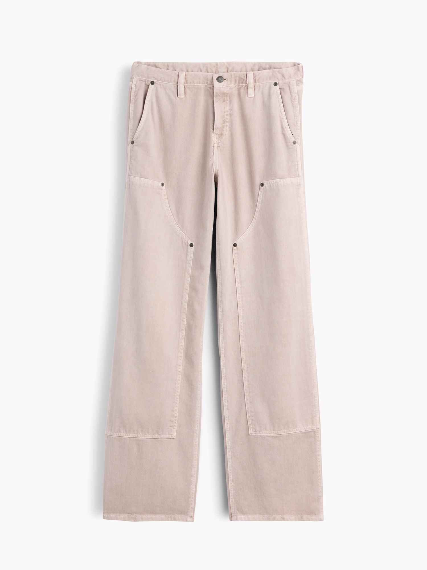 Женские брюки Gap Low Rise '90s Loose Double-Knee Carpenter, цвет: Бежевый — фото 6
