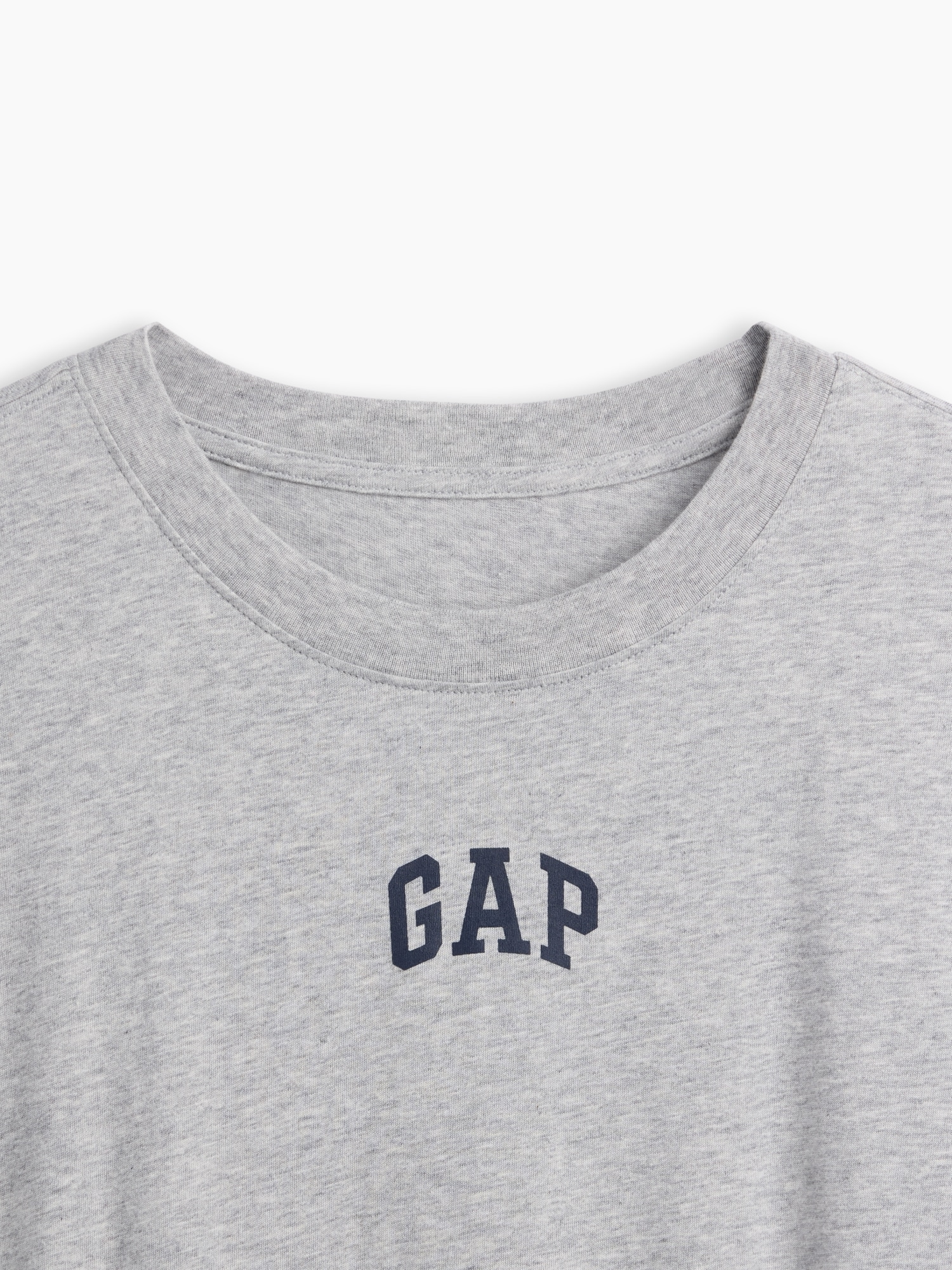 Женская футболка Gap Organic Cotton VintageSoft Oversized Logo, цвет: Светлый меланжевый серый — фото 4