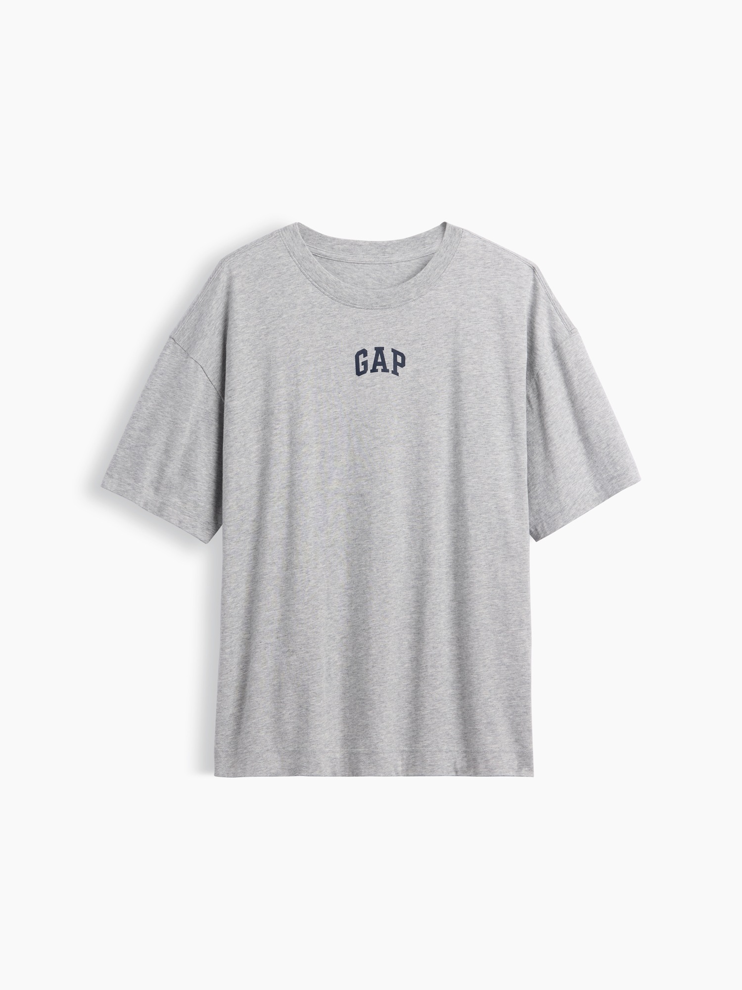 Женская футболка Gap Organic Cotton VintageSoft Oversized Logo, цвет: Светлый меланжевый серый — фото 5