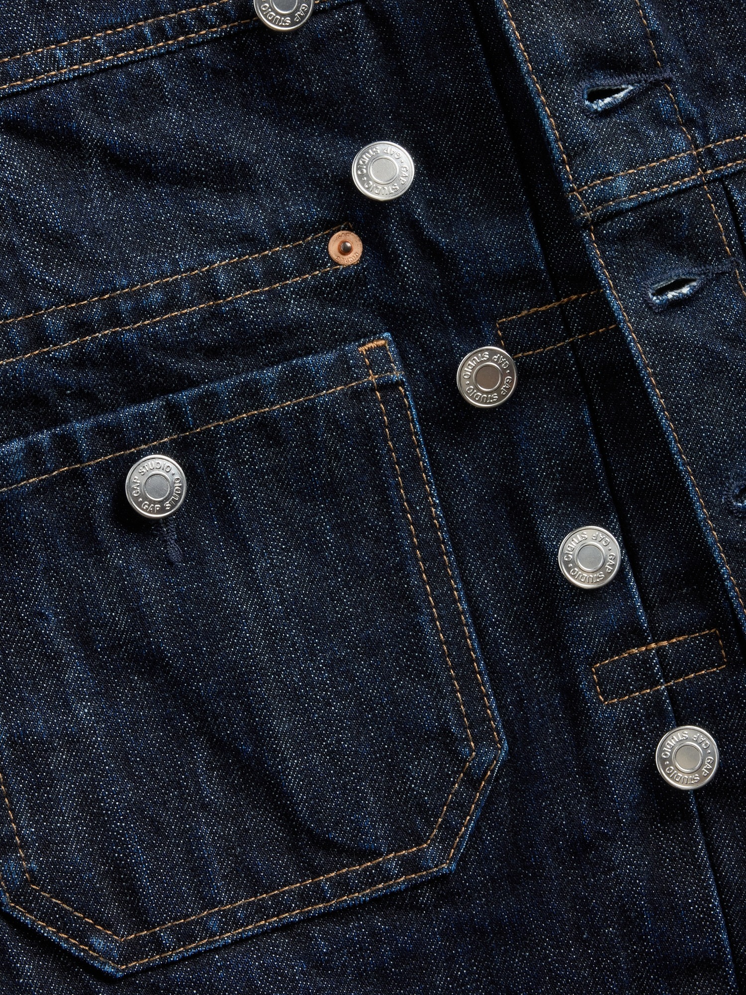 Мужская куртка Gap GapStudio Asymmetric Denim Jacket, цвет: Тёмная варка — фото 6