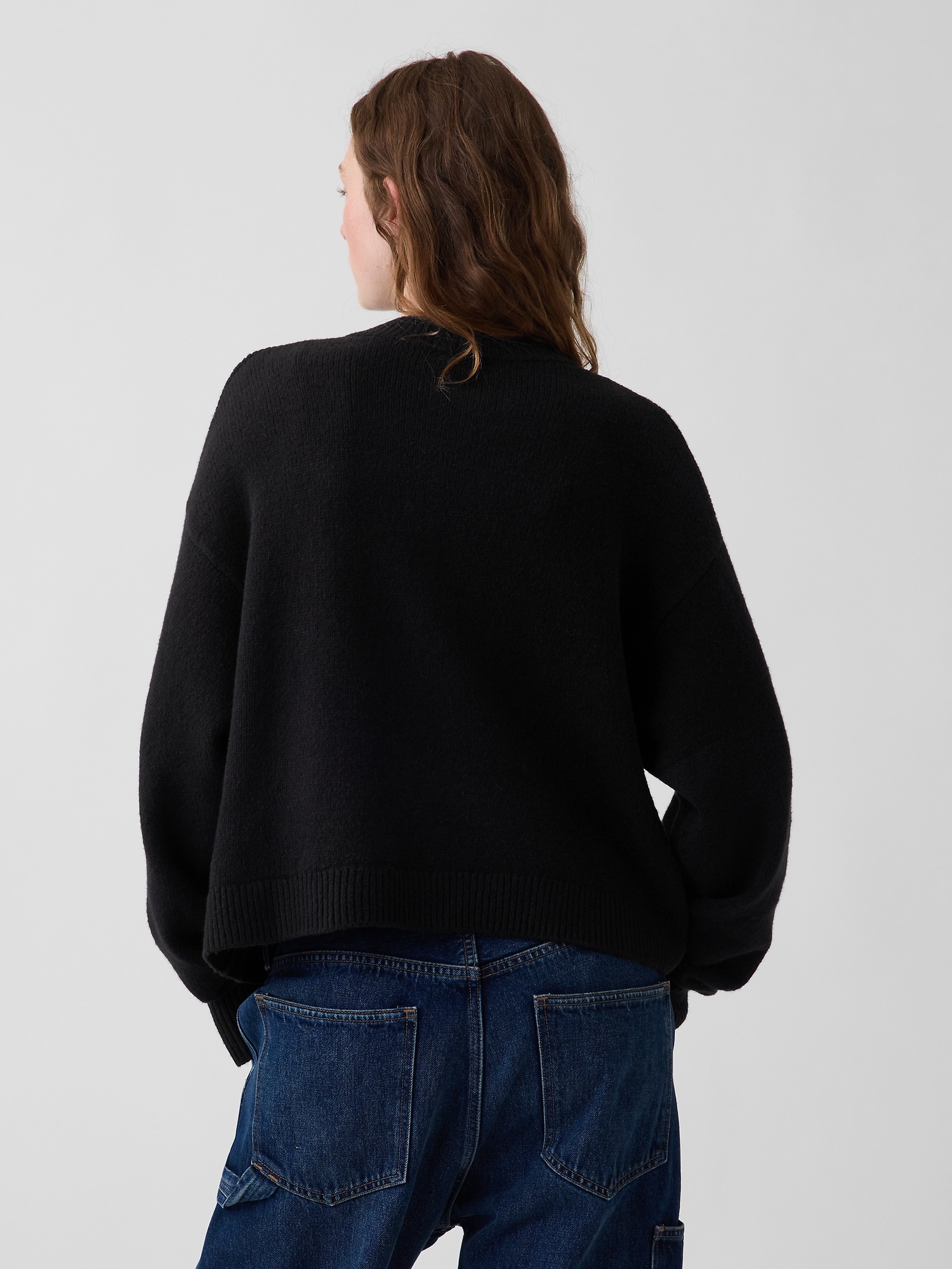 Женский кардиган Gap CashSoft Oversized Chunky, цвет: Чёрный — фото 3